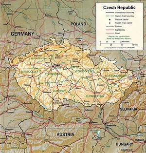 большая карта Чехии